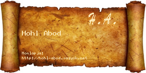 Hohl Abod névjegykártya